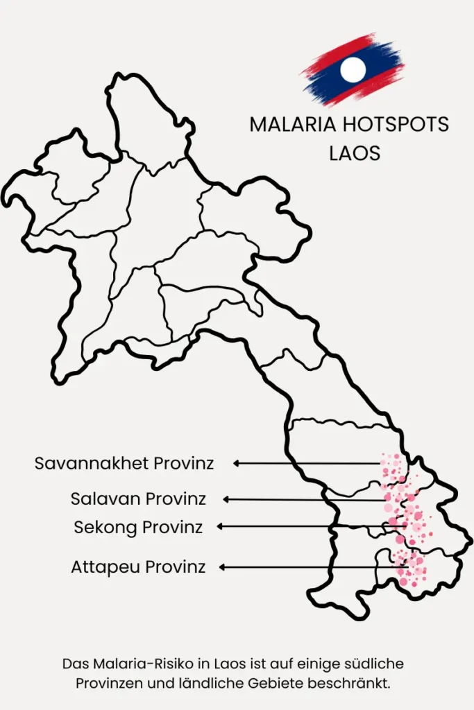 karte mit malaria hotspots in laos